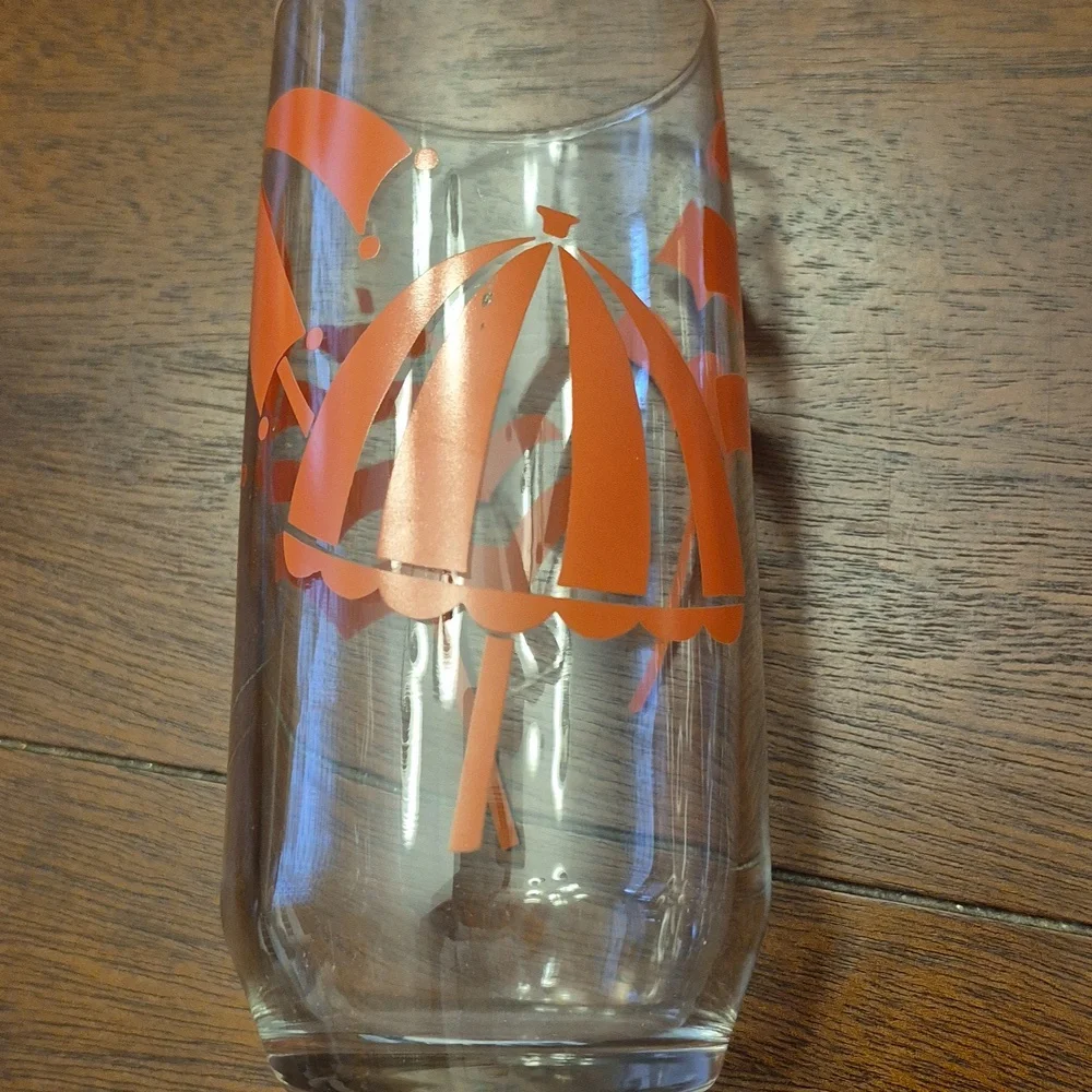 Vintage beach theme glasses by Anchor Hocking, set of 4.